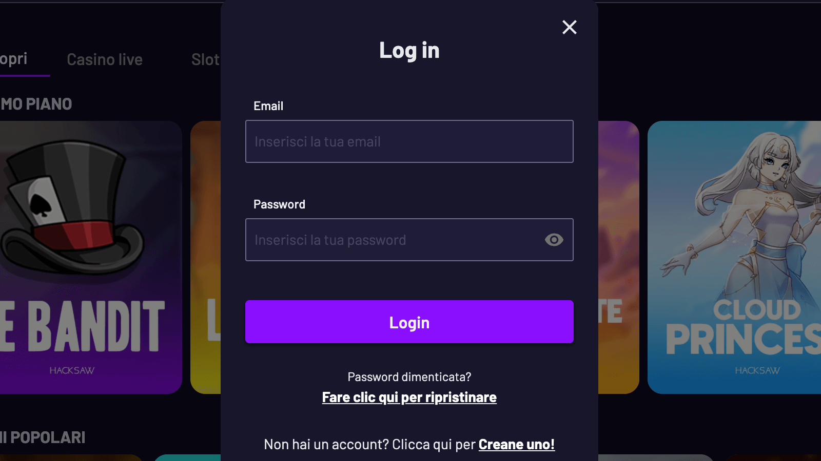 Fast Slots Log In Italy